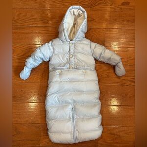 Ralph Lauren Baby Light Blue Water-Repellent Down Bunting / Snowsuit Size: 6M